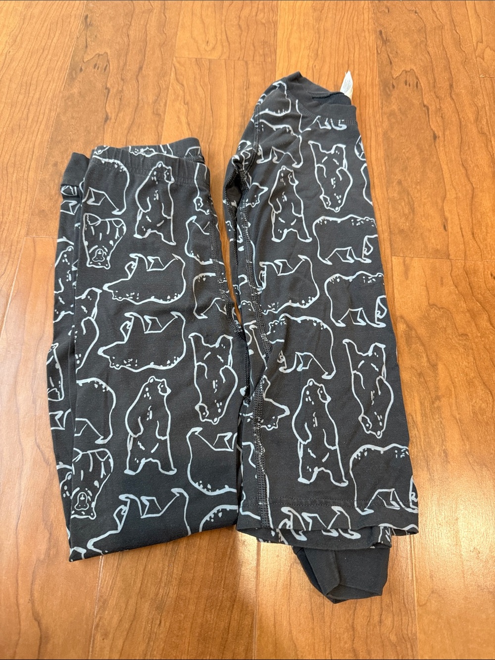 Hanna Andersson HannaSoft North Air Bear Camo on Soft Black Pajama Set Sz 8
